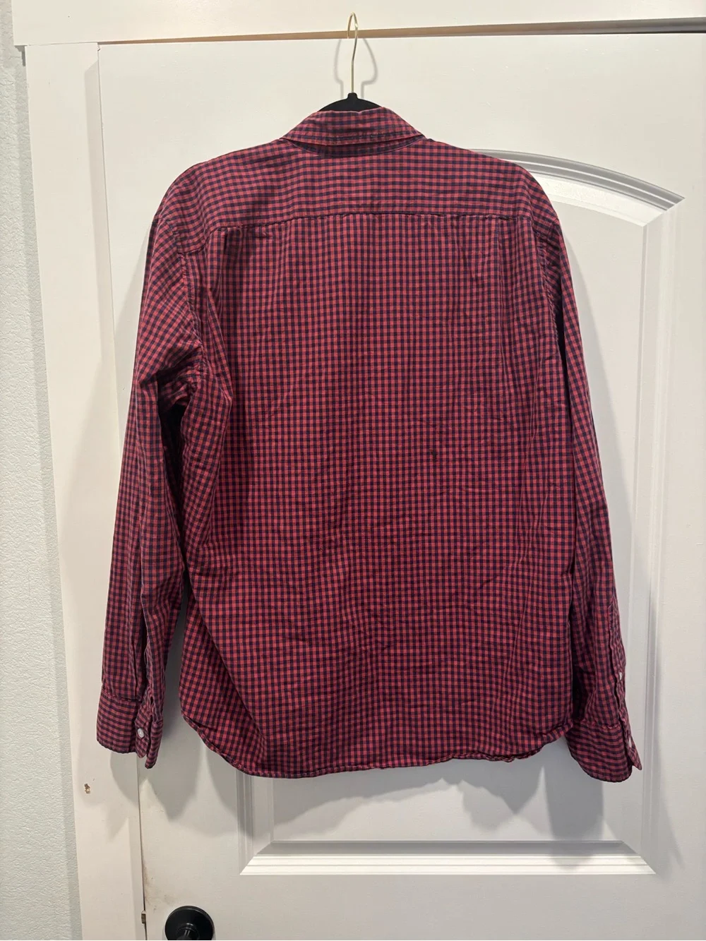 J. Crew Men’s Red and Black Gingham Button-Down Shirt